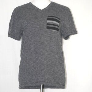 LNC Tony Hawk Mens Small Shirt Black Gray Stripes 1 pocket Skateboard Top
